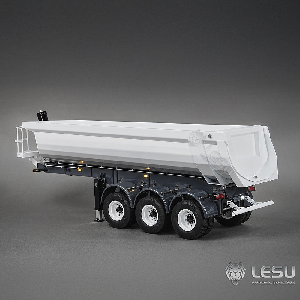 IN STOCK Metal LESU 3Axles 1/14 Hydraulic Dump Trailer for RC Tractor Truck DIY TAMIYA