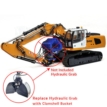 MTM 1/14 946-3 RC 3 Arms Painted Assembled Metal Hydraulic ARTR Tracked Excavator Digger With Ripper Grab Clamshell Bucket