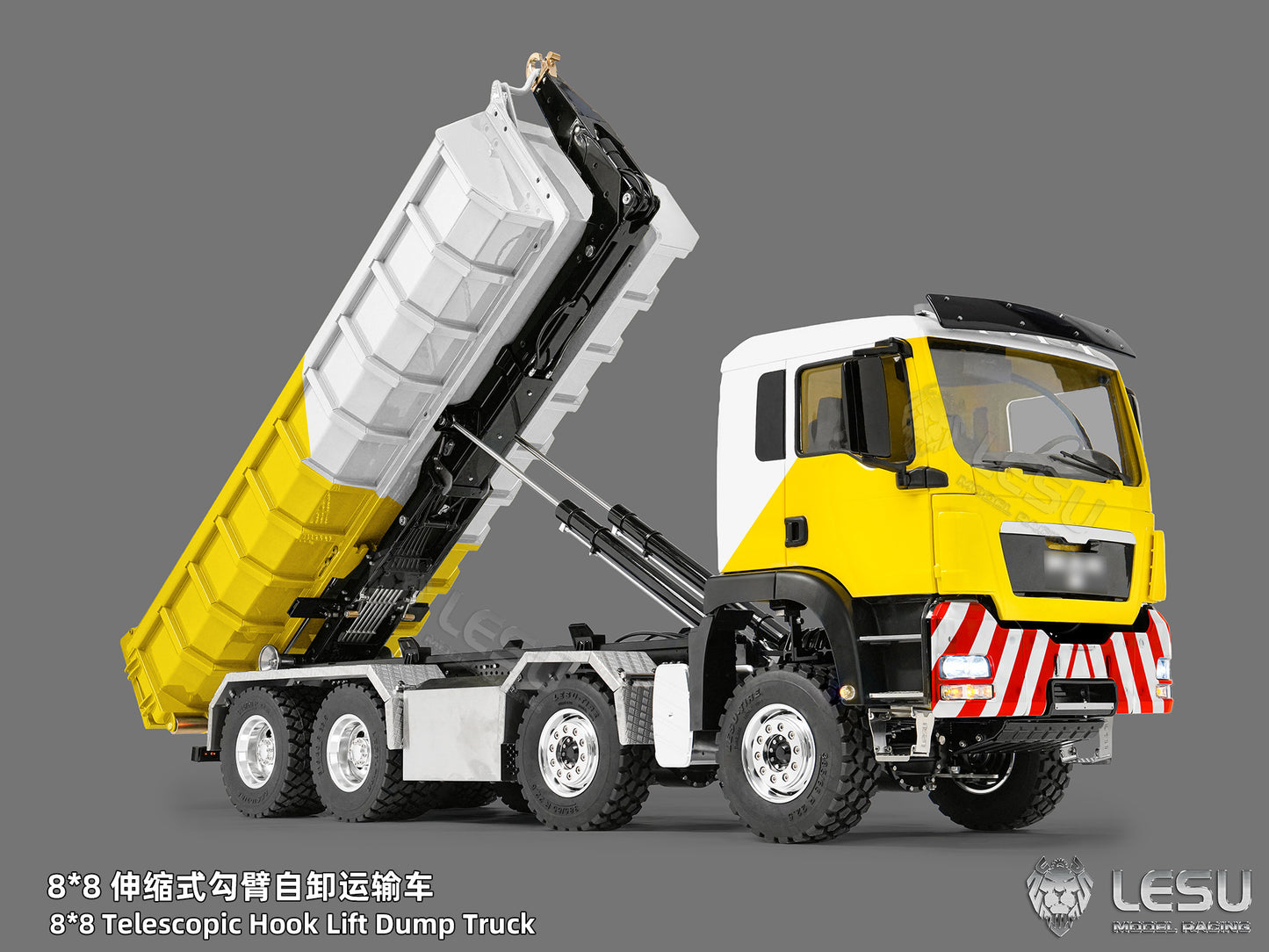 Deposit New Product Pre-order LESU 1/14 Metal 8x8 Roll-Off Truck Full Dump RC Construction Vehicle