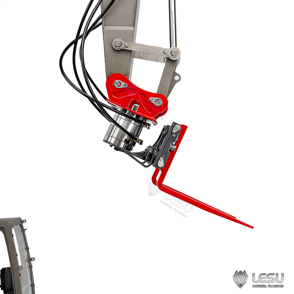 Metal 270 Degrees Rotatable Hydraulic Fork for LESU 1/14 RC Hydraulic Digger Aoue C374F Radio Control Excavator Heavy Machine Model