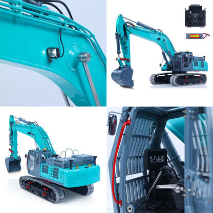 LESU 1/14 RC Metal Hydraulic Excavator SK500 RTR Remote Control Digger Model 6CH Valve 3MAP Pump Relief Valve PL18EV Lite Radio