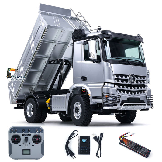 KABO‑5701 1/14 Plastic Screw-Driven RC 4x4 Dump Truck Gray,2-Speed Gearbox,L12 Transmitter,7.4V‑5000mAh Battery & Charger RTR RTR