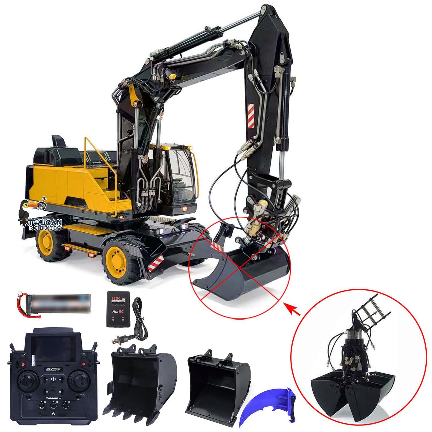Hydraulic 1/14 EC380 Wheeled RC Engineering RC Excavator