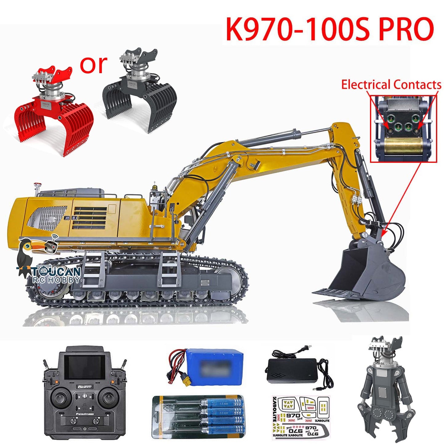 IN STOCK Kabolite 1/14 RC Hydraulic Excavator K970 100S Pro RC Digger Model