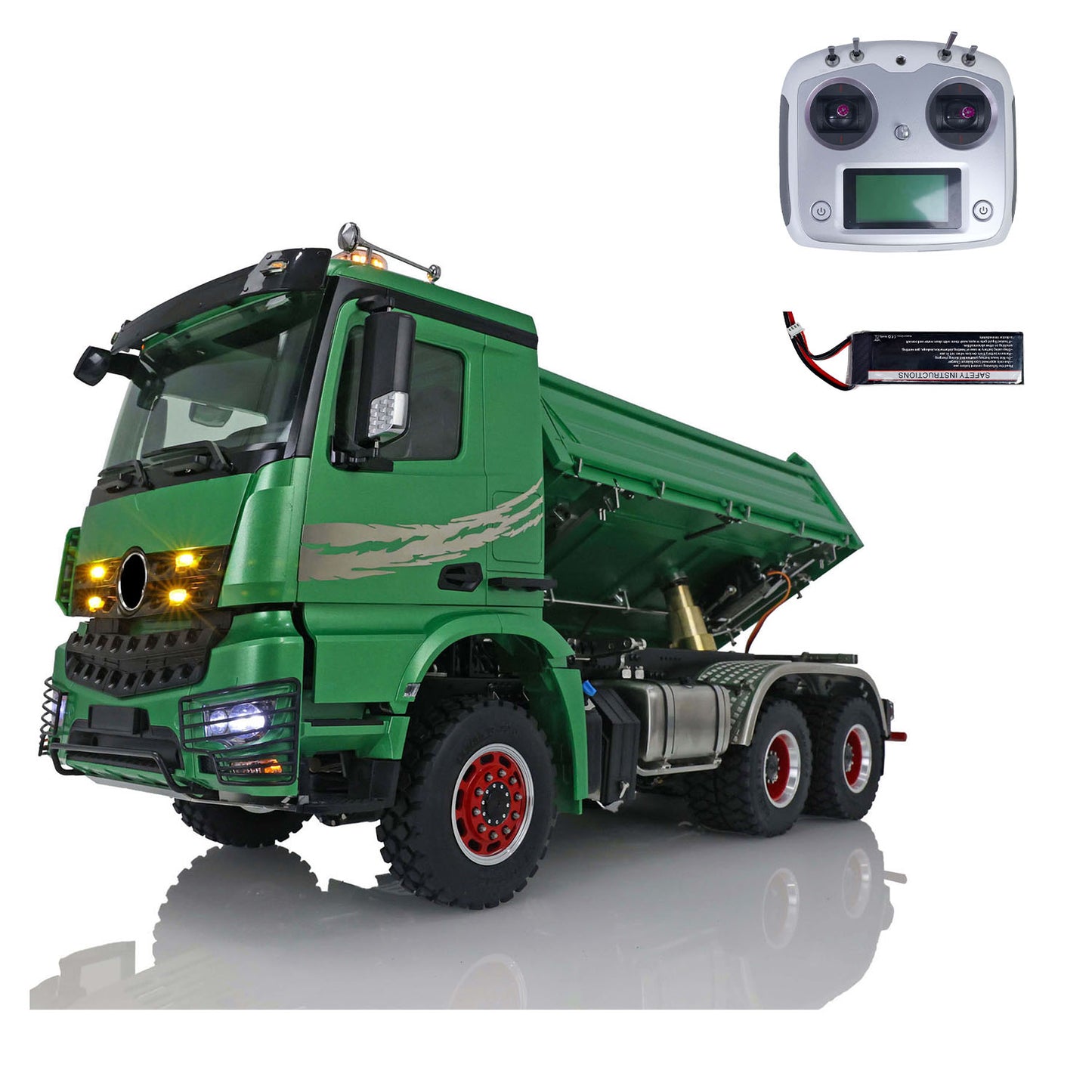 LESU 1/14 3Axles 3-way Tipper RC Hydraulic Dumper Radio Battery RTR