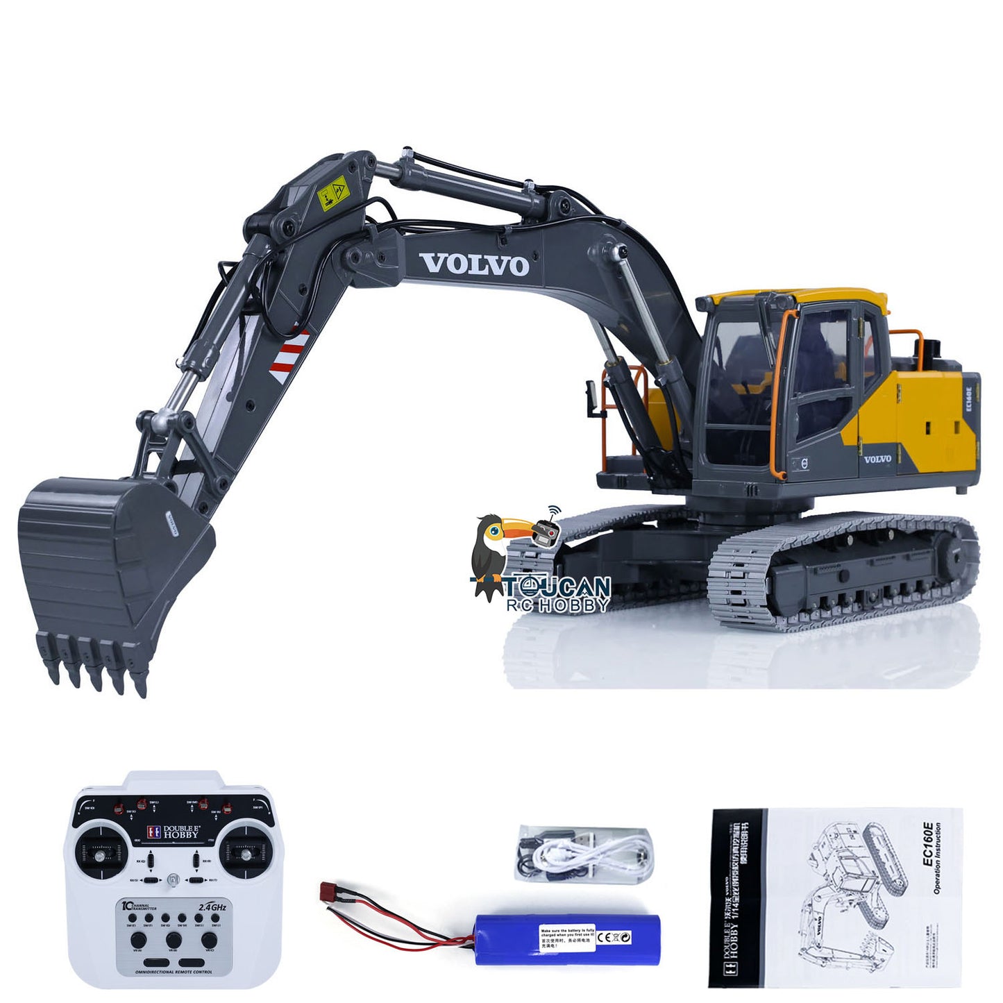 1:14 Double E E010 Volvo EC160E Electric RTR RC Excavator