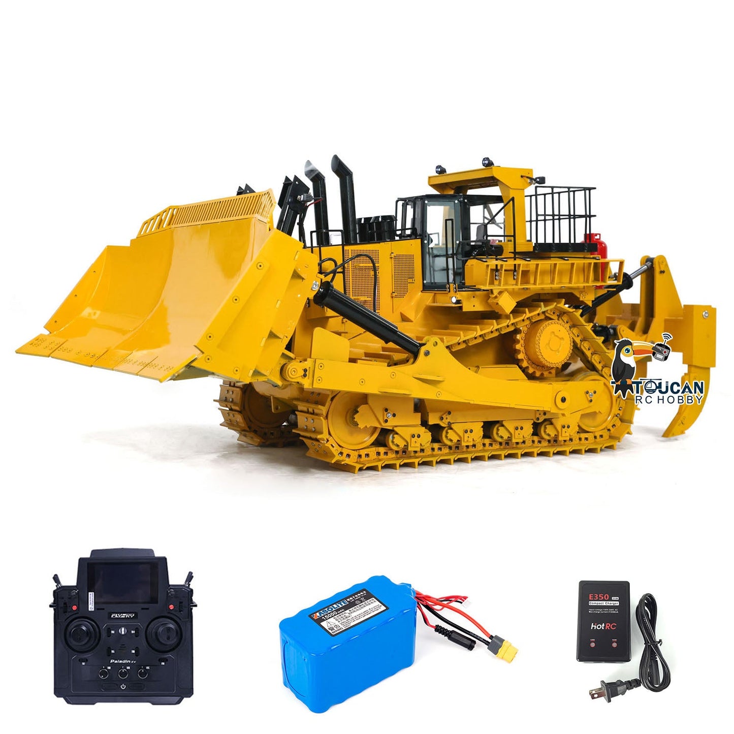 D11T RC-Hydraulik-Bulldozer im Maßstab 1/10, 3 Pflüge, fahrbereit