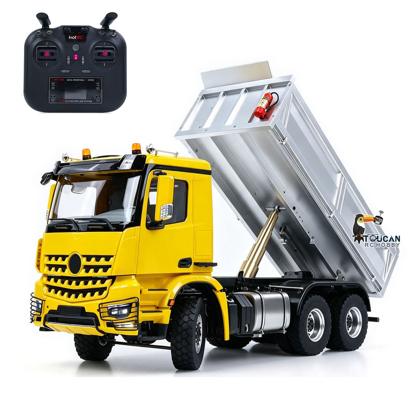 2Speed 6x6 Metal Chassis 1/14 Radio Controlled Hydraulic Dumper Truck 3348 Tipper Differential Axle Light Sound HotRC Radio 2026 PNP
