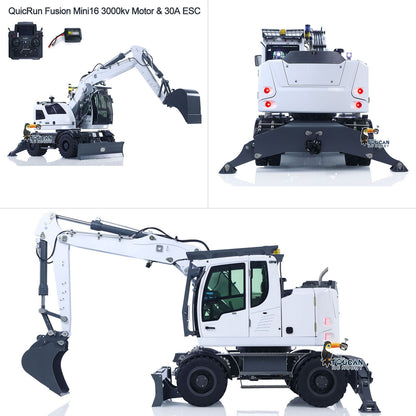 1:14 RC Hydraulic Wheeled Excavator LR914 8-ways Valve 4×4 Digger Engineering Vehicle RTR Axle Lock Upgrade Brushless Motor ESC