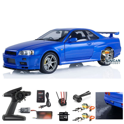 Capo 1/8 Assemblé Peint RTR 4x4 4WD R34 RC Racing Drifting Car Avec Système Sonore Et Lumineux Fonction Fumée