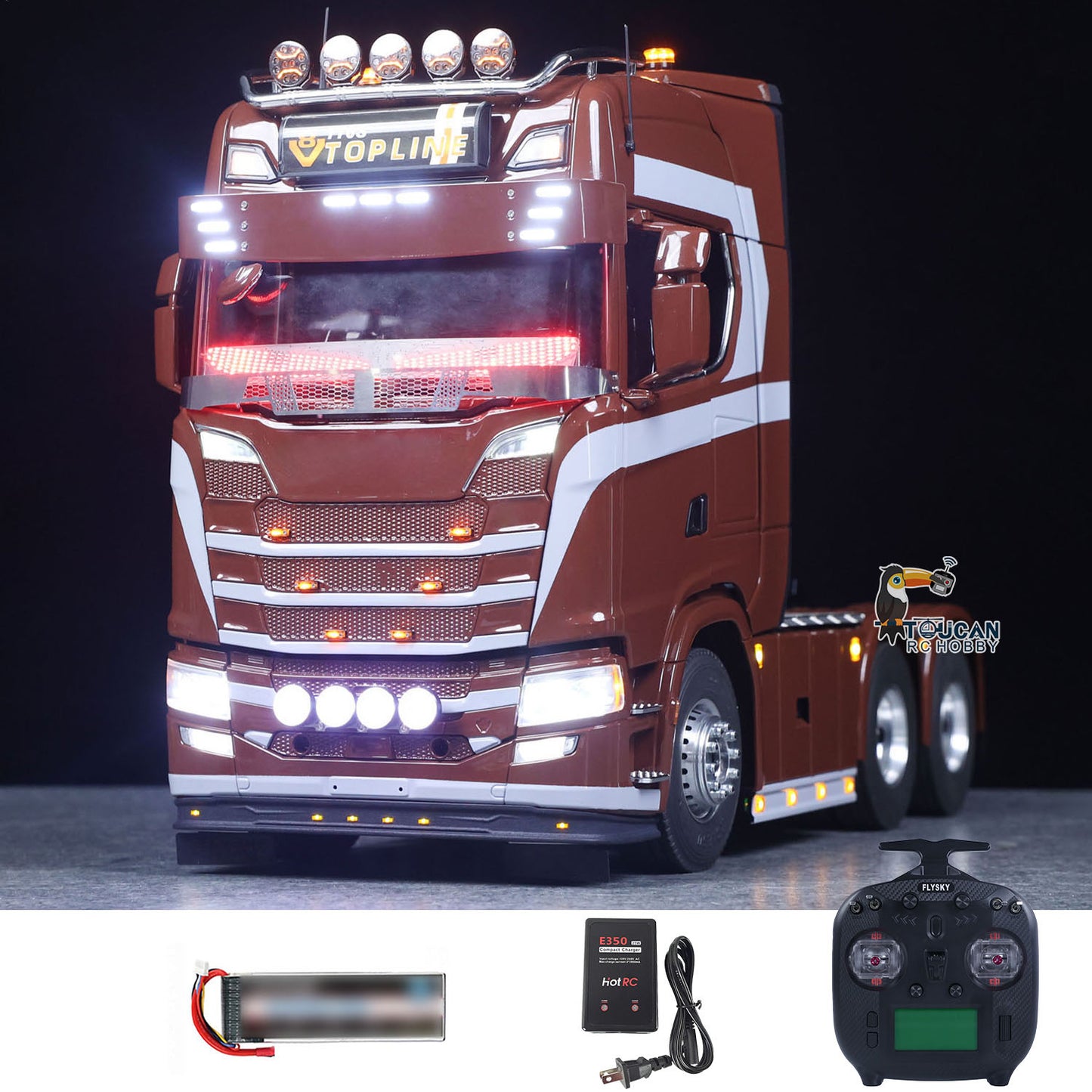 TOUCAN 1/14 Remote Control Tractor Truck 770S 3Speed 6x2 Metal Chassis Axle Lock RC Lorry Vehicle Car Flysky ST8 Radio Ready to Run Model