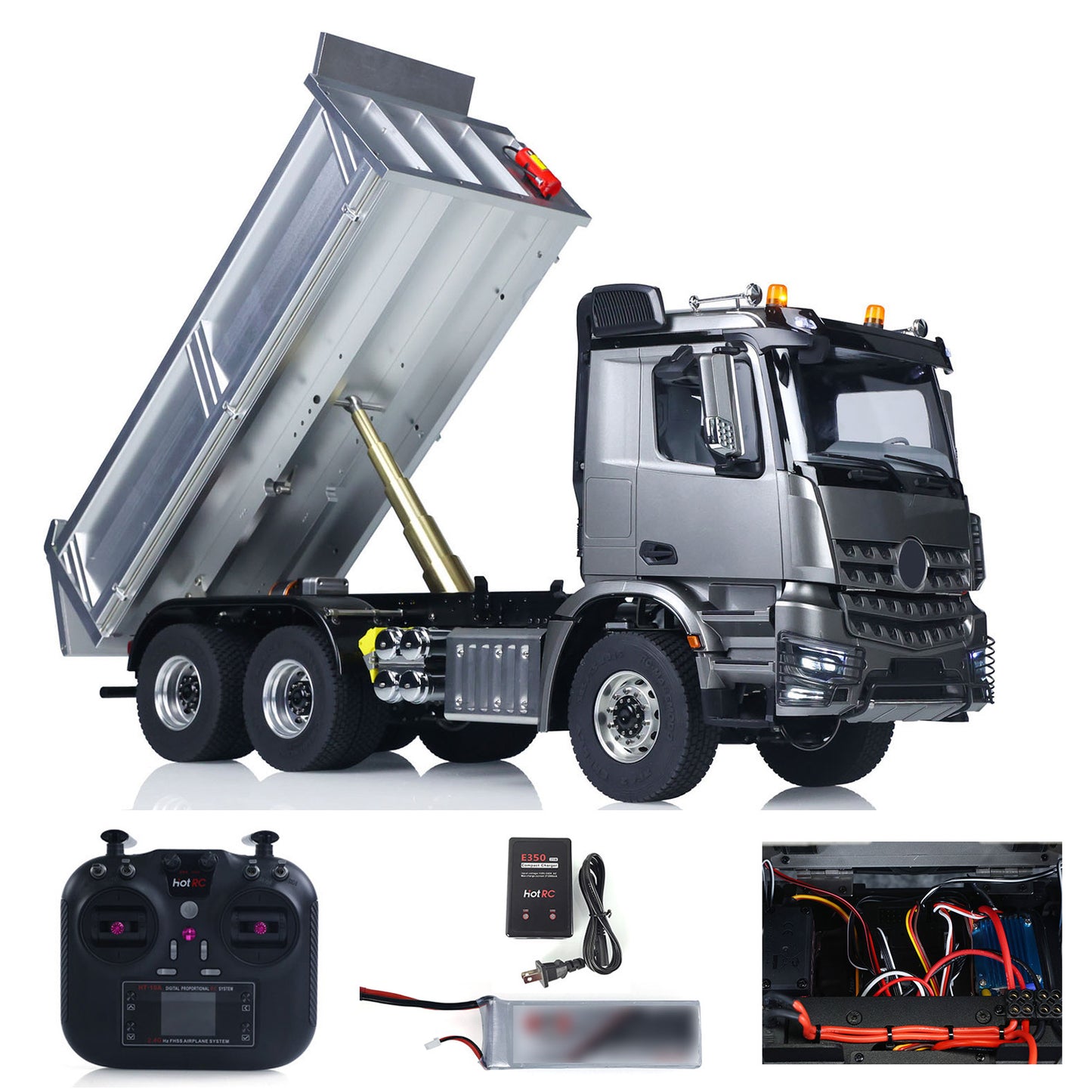 ONLY ONE Fast Shipping Metal Chassis Model RTR 1/14 RC Hydraulic Dumper 2Speed Remote Control Tipper Car 3Axles NO Lock Differential Axle Radio Battery