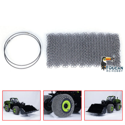 IN STOCK Metal Tyre Chain for 1/14 K988 ZW370 RC Hydraulic Loader