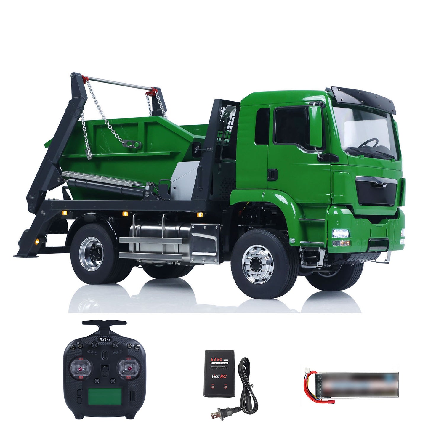 LESU 4X4 1/14 RC Hydraulic Swing Arm Garbage Truck Skip Loader TGS Paintied Car