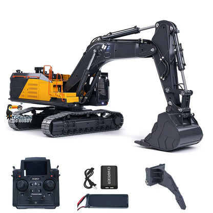 1/14 Metal RC Hydraulic Excavator EC950 Dual Pump Digger Model 8CH Valve Hydraulic Lifting Counterweight Ripper Light Sound
