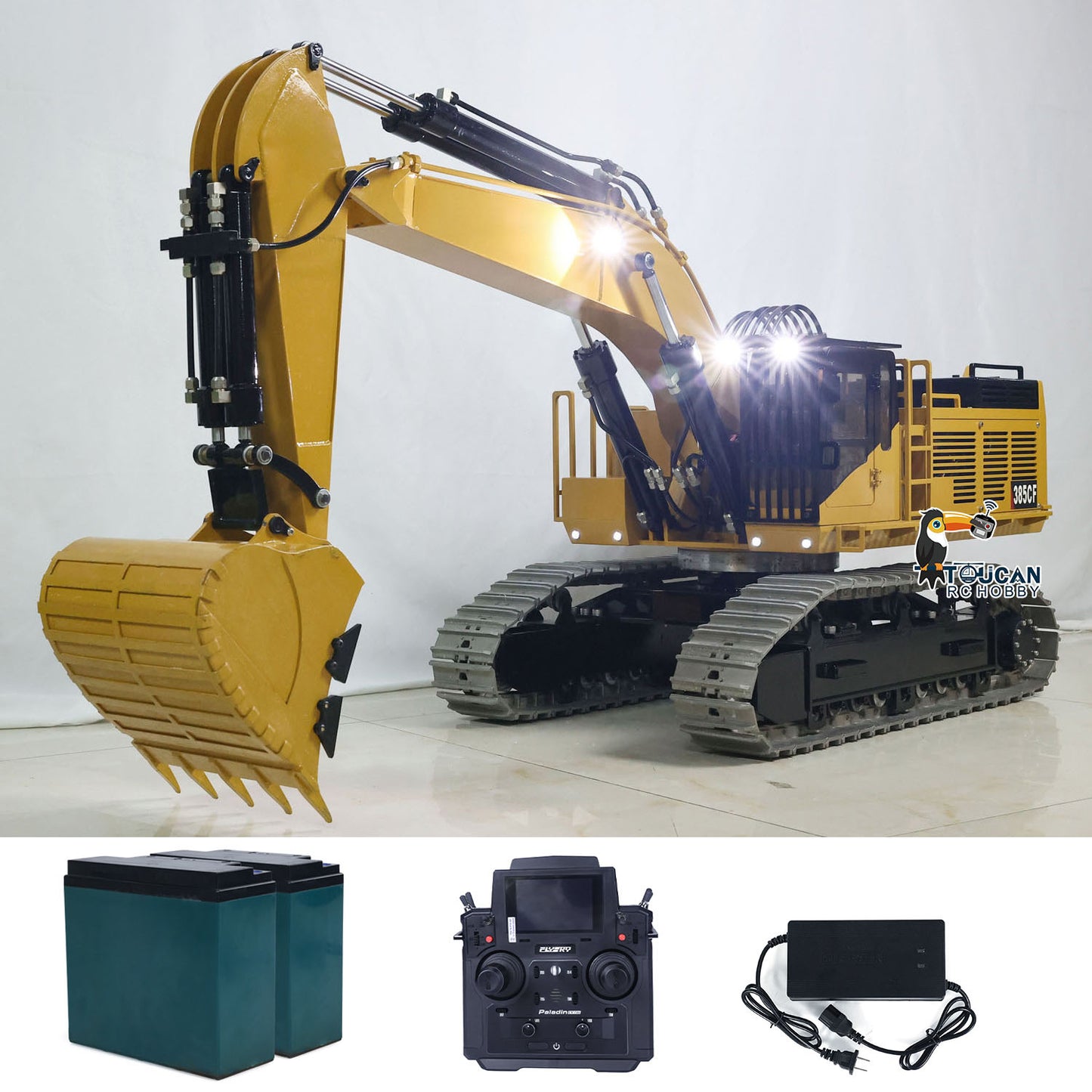 1/8 Giant RC Hydraulic Excavator 385CF Heavy Duty PL18EV Lite Remote Controller