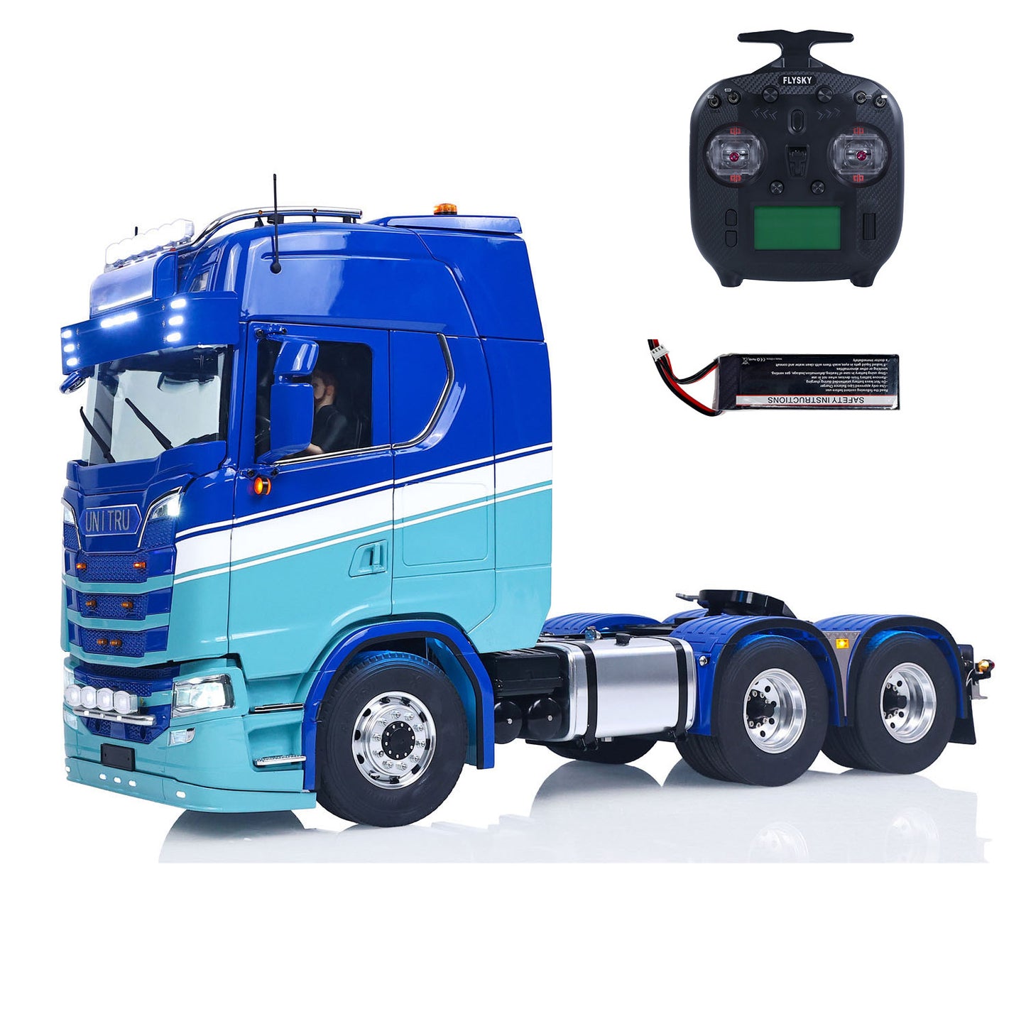 RTR Unitru 06 770S 1/14 Remote Control Tractor Truck 6X6 Metal Chassis 2Speed Gearbox Smoke Lights Sounds Brushless Motor ESC