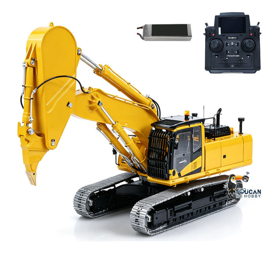 1/14 LESU RC Metal Excavator Model PC500 Radio Control Hydraulic Crawler Digger Machine with Rock Arm LED Lighting System