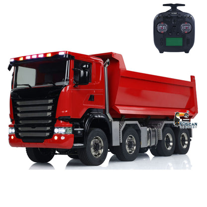 Metal 1/14 Hydraulic RC Dump Truck 8x8 Full Dumper Car With U-Shape High Bucket