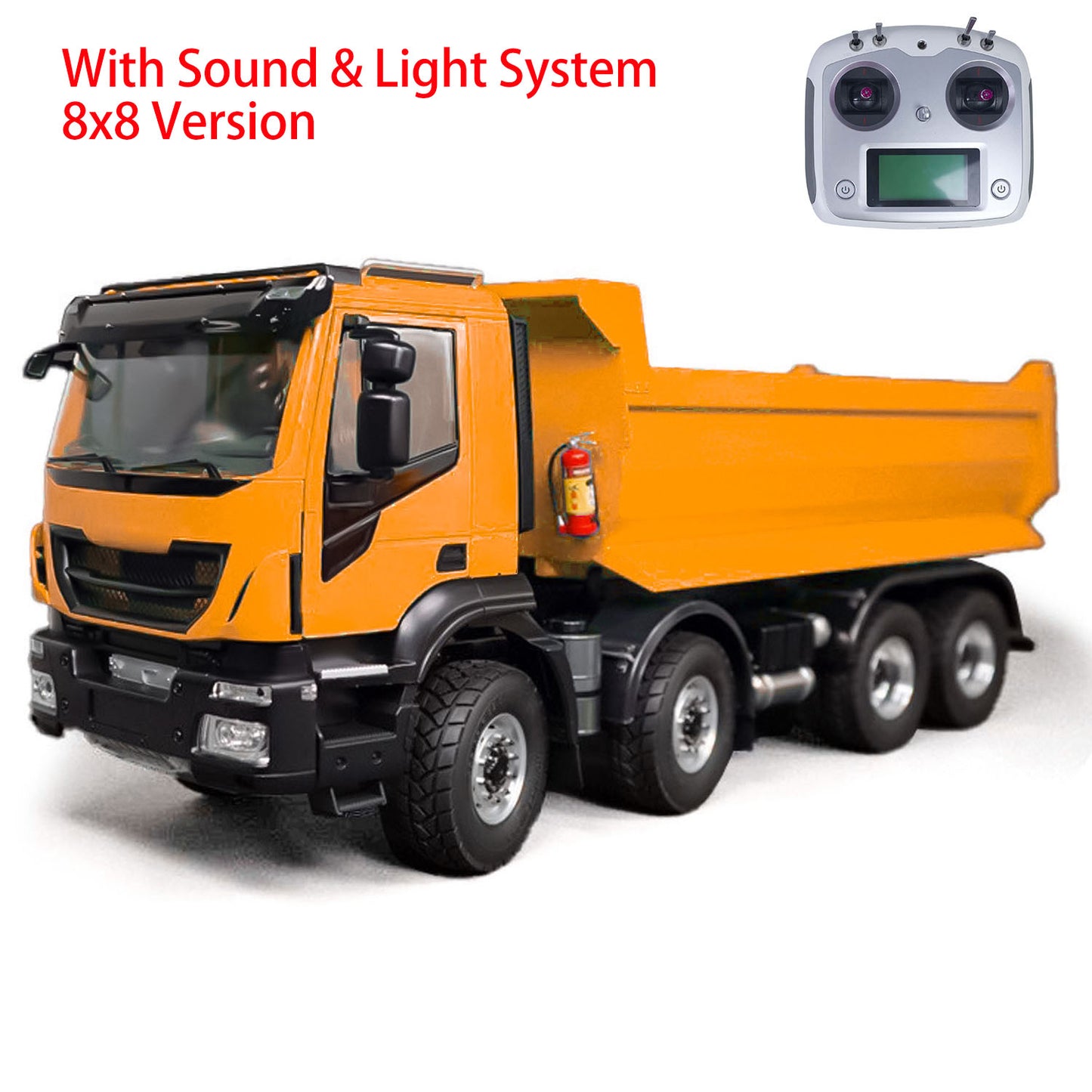 1/14 8x8 Metal PNP Hydraulic RC Truck Dumper Tipper With 2-speed Transmission Gearbox Sound Light System