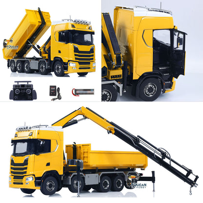 SA770S 1/14 RC Hydraulic Crane Dump Truck 10X10 Radio Controlled Full Dumper Car