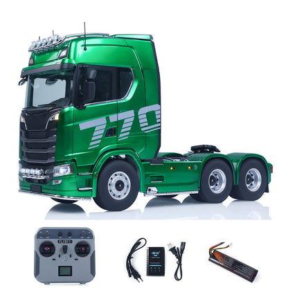 Fast Shipping 1/14 KABOLITE RC Tractor Truck 770S 100 6X6 2Speed Romote Control Vehicle Axle Locks Metal Chassis Rail Openable Door RTR