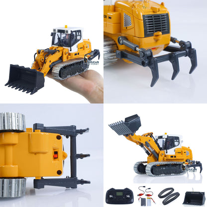 1:50 RC Electric Lifting Tracked Loader LR636 2.4G Construction Vehicle Metal Bucket Tracks Ripper RTR Model Light Sound Battery