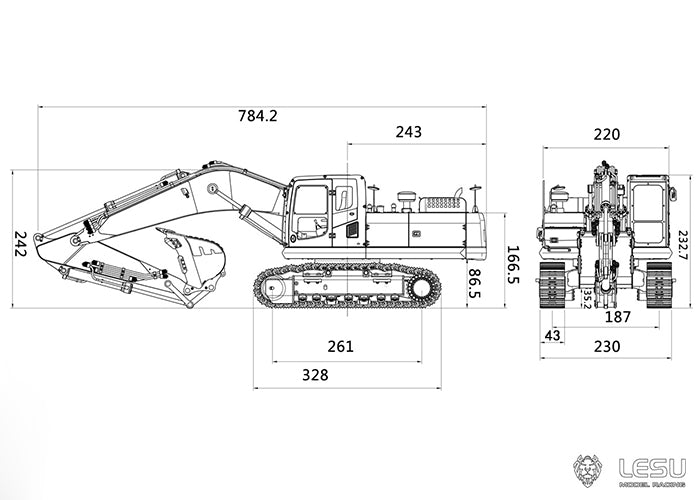 1/14 LESU PC360 KIT RC Hydraulic Excavator AC360 B0002