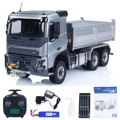 AUF LAGER Double E 1/14 6x6 E115 Volvo FMX Hydraulischer RTR RC Muldenkipper