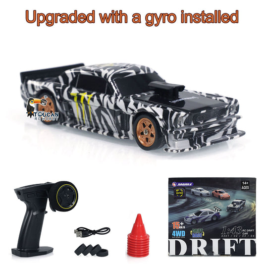 Fast Shipping 1/43 Scale RC Drift Race Car Gyro 4WD Ready to Go Mini Car Toy High Speed Model