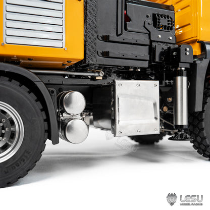 LESU 6X6 Metal 1/14 RC Hydraulic Crane Truck 3Speed Remote Control Lorry Car 7CH Valve 4MPA 6 Outriggers Sound Axle Diff Lock