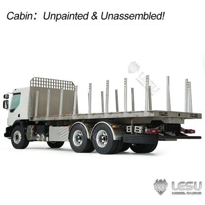 LESU 1/14 RC Flatbed Timber Truck Remote Control Lorry Car 6x4 Metal Chassis RWD Model Vehicle Light Sound Motor 2Speed
