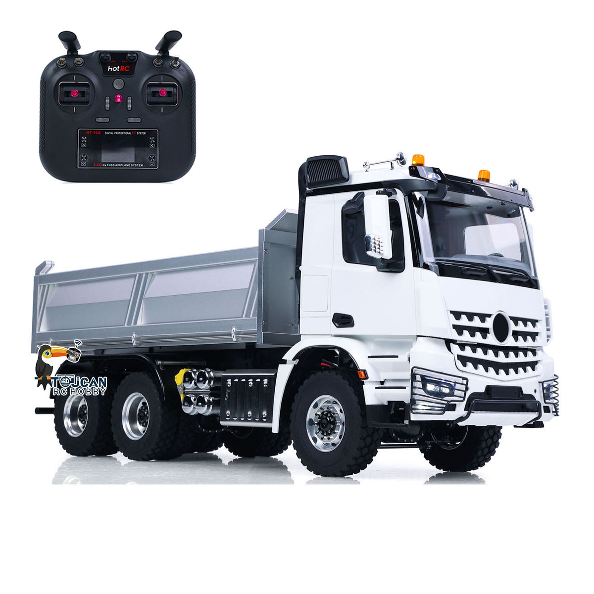 MDMODEL 2Speed 6x6 Metal Chassis 1/14 Radio Controlled Hydraulic Dumper Truck 3348 Tipper Differential Axle Light Sound HotRC Radio 2026 PNP
