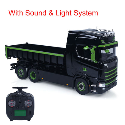 Fast Shipping Metal 6x6 1/14 Hydraulic RC Roll Off Dumper Truck Rear Axle Lifting Steering Car