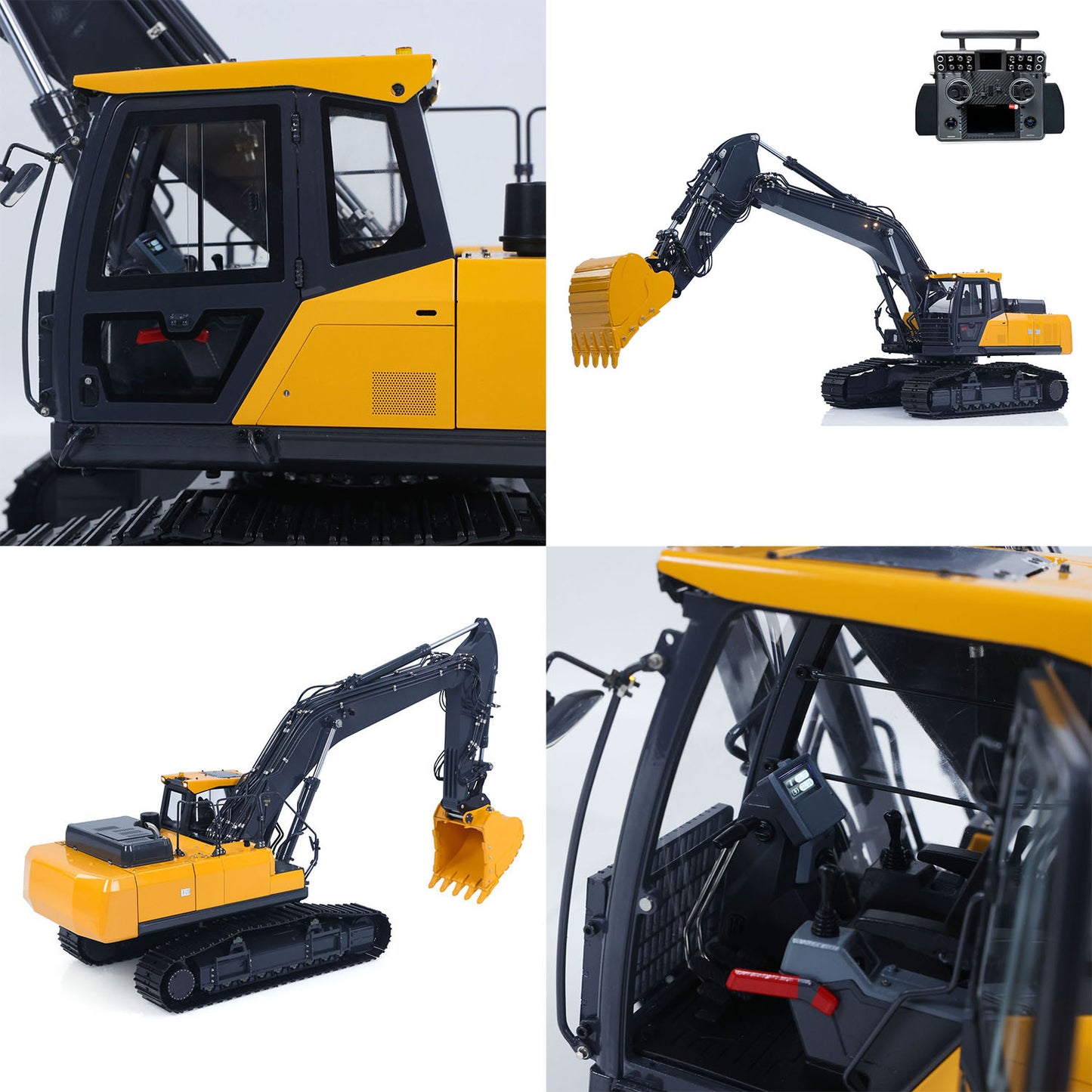 Metal 1/14 Super Frog Remote Control Hydraulic Excavator E400 Pro 9CH Valves RC Digger Stainless Steel Arm Frsky XE Radio