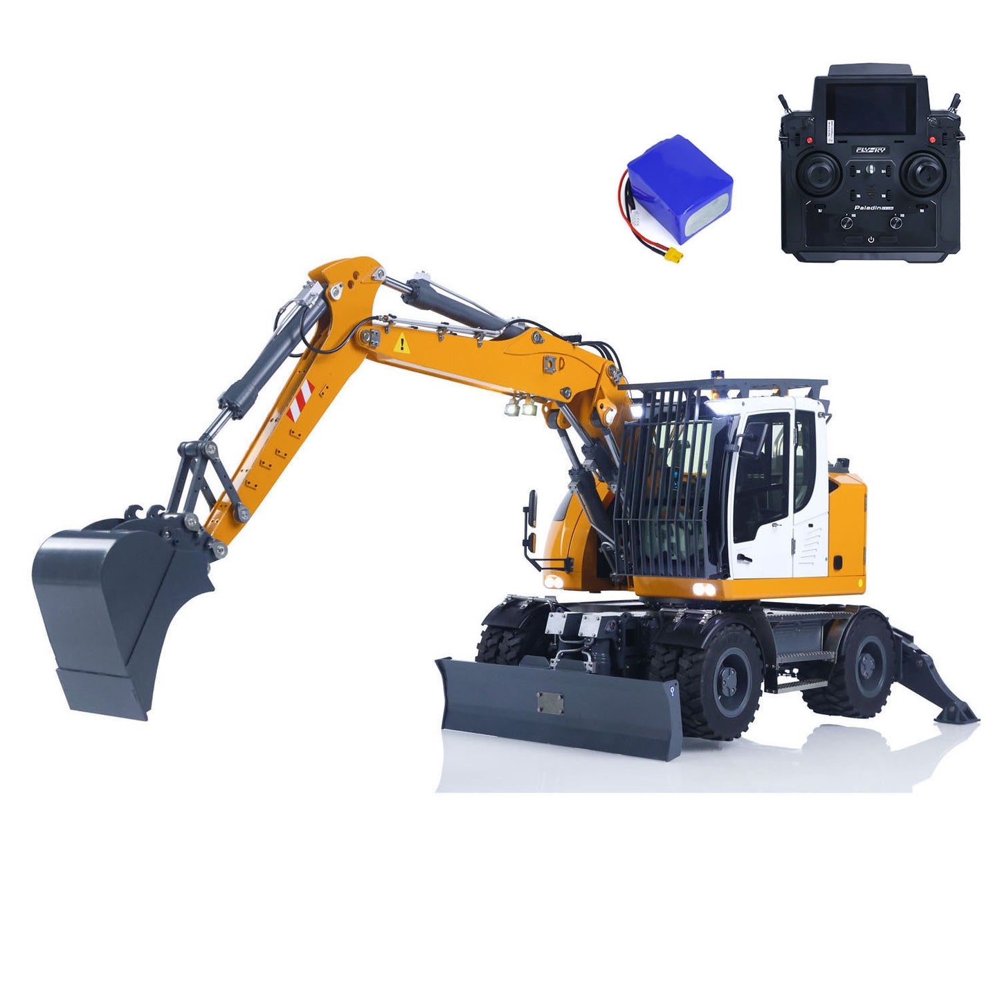 Fast Shipping 1/14 RC Hydraulic Wheeled Excavator LR914 8-ways Valve RTR Metal Remote Control 4*4 Digger Model Axle Lock Flysky PL18EV Lite