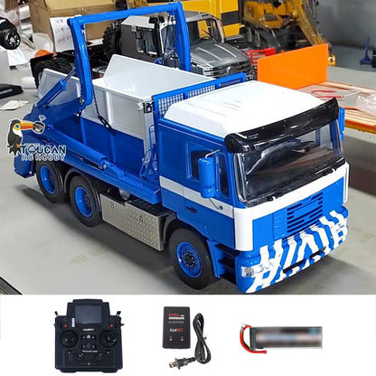 JX Model Metal 1/14 6*4 RC Hydraulic Skip Loader VL18U F2000 Swing Arm Dump Truck with PL18EV Lite Radio System 2Speed Gearbox
