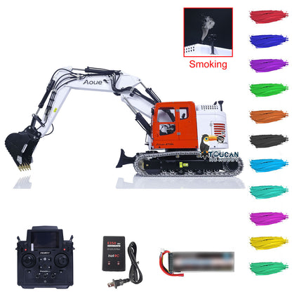 LESU 1/14 Aoue Metal ET26L Painted Assembled RTR Hydraulic Three-section RC Excavator B0012 With PL18EV Transmitter Smoke Function