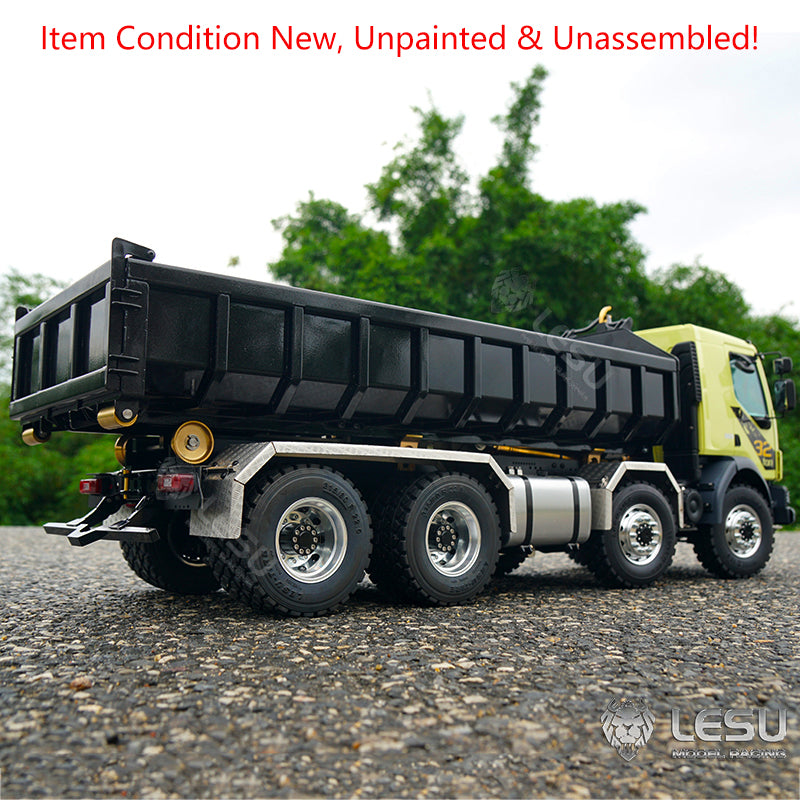 LESU 1/14 8x8 for Truck Hydraulic Radio Controlled Dumper Roll On/Off Tipper Construction Vehicle Model Sound Light System