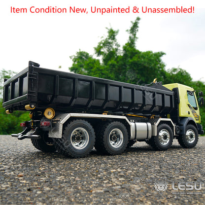 LESU 1/14 8x8 for Truck Hydraulic Radio Controlled Dumper Roll On/Off Tipper Construction Vehicle Model Sound Light System