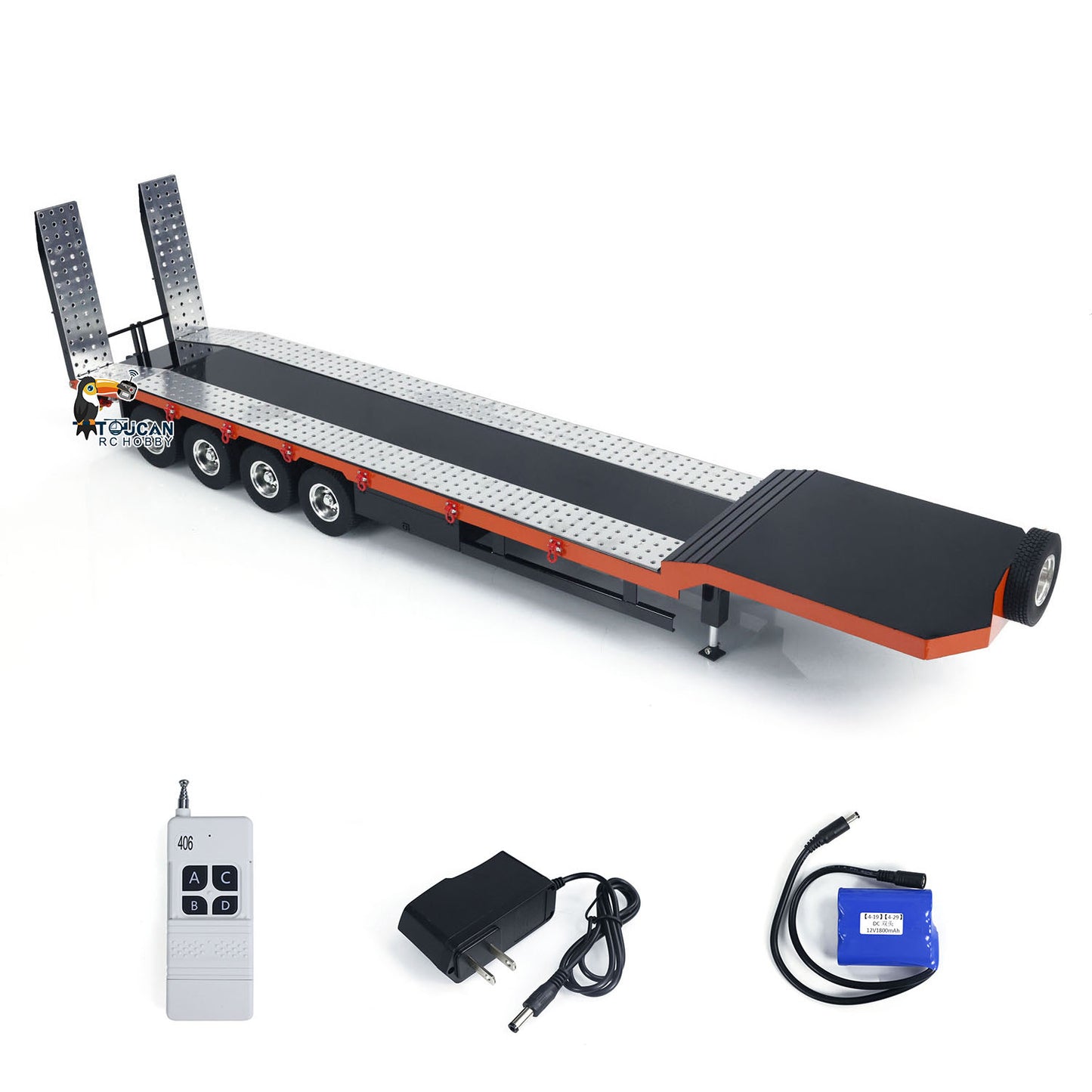 4-axle Metal Semi-Trailer for 1/14 RC Tractor Trucks