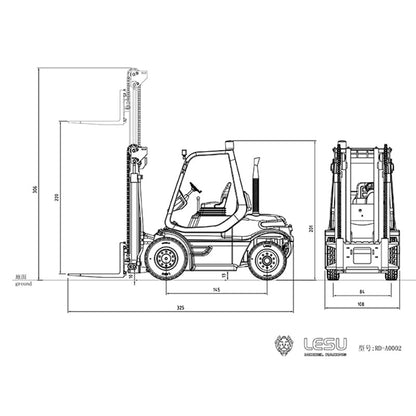 IN STOCK LESU 1/14 RC Hydraulic Forklift Transfer Car RTR