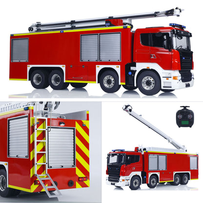 SC 8x4 1/14 Metal Chassis RC Snozzle High-reach Extendable Turret Fire Truck Car