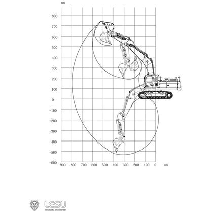 LESU 1/14 RTR PC360 Lackiert Montiert Metall RC Hydraulische Bagger B0002