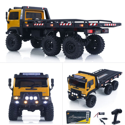 US Stock Hobby Plus 1/18 Remote Control Off Road Car 6X6 RC Flatbed Truck 2Speed Gearbox Flysky ESC 280 Brushed Motor 6CH Radio RTR