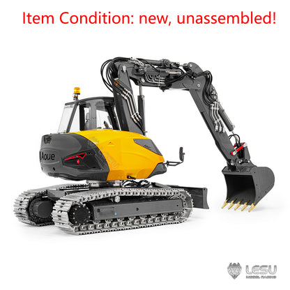 LESU MC15 4 Arms Metal 1/14 Hydraulic Remote Control Excavator KIT Model RC Digger Dual Pumps 9 Ways Valve Light Sound Motor