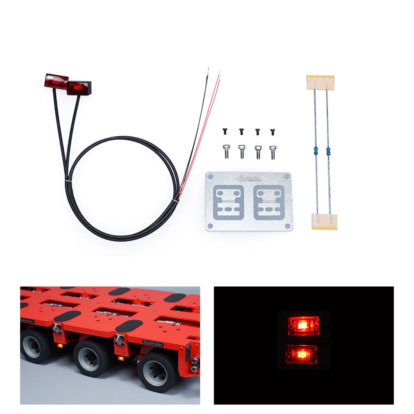 Plastic LED Clearance Lamp Side Marker Light 2.2V-3V for DIY TAMIYA 1:14 RC Tractor Truck Model 3348 FH16 Trailer Vehicle Car