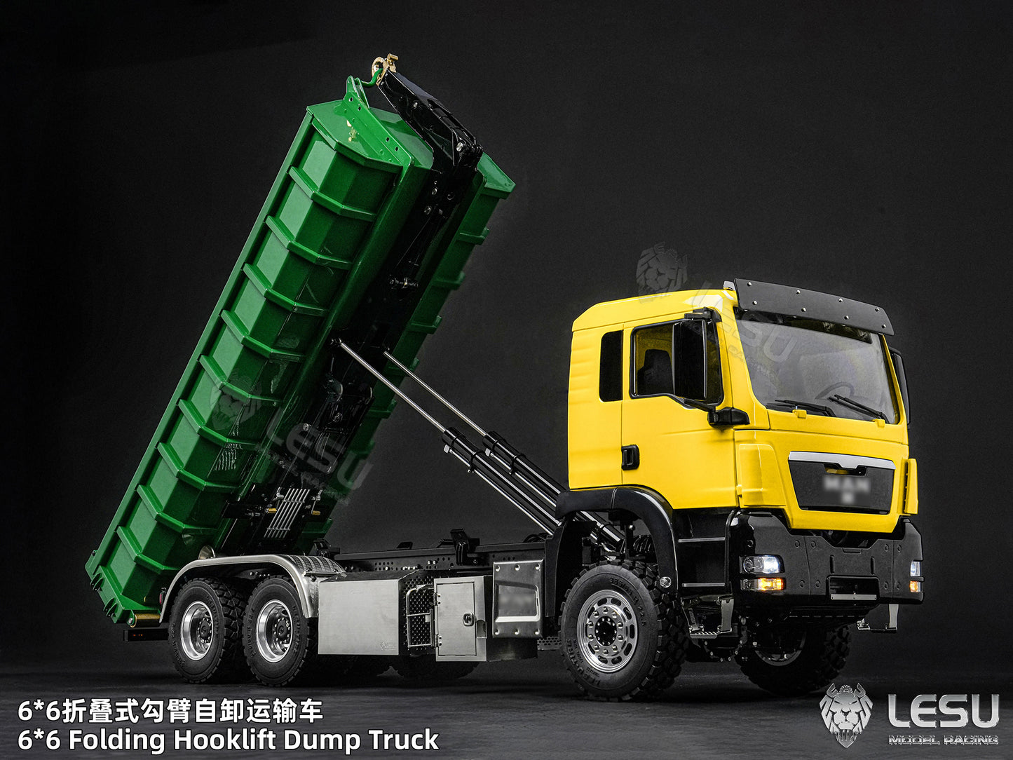 Deposit New Product Pre-order LESU 1/14 Metal 6x6 Roll-Off Dump Truck RC Construction Vehicle