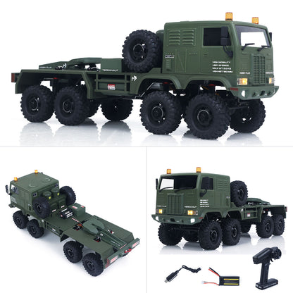 US Stock 1/18 Remote Control Military Truck 8X8 All Wheel Steering Electric RC Off Road Vehicle Model 2Speed Gearbox RTR Metal Chassis