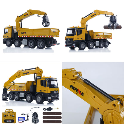 US STOCK HUINA 1538 1/14 RC Timber Grab Truck Dumper Remote Control Model Toy Vehicles 2.4G Radio Battery